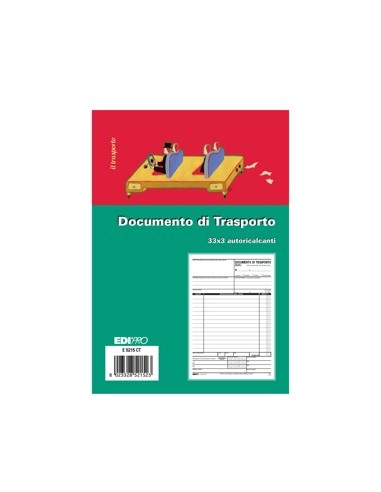 DOCUMENTO DI TRASPORTO 3 COPIE A/5 COD. 1220.1N-S3071 da 3,66 € - R...